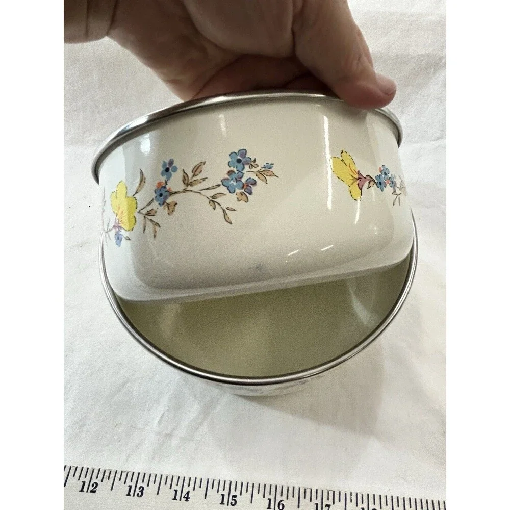 Vintage Saltera Enamel Nesting Bowls Set 2 - Himark Gourmet Kitchen Floral